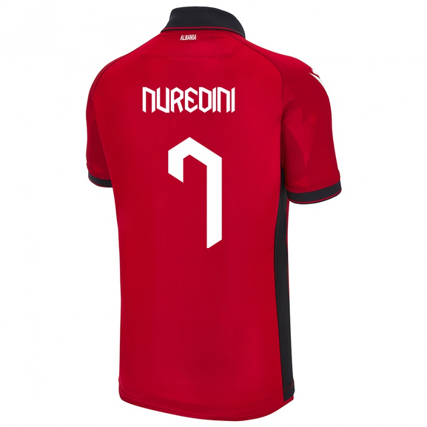 Damen Albanien Joi Nuredini #7 Rot Heimtrikot Trikot 24-26 T-Shirt Österreich
