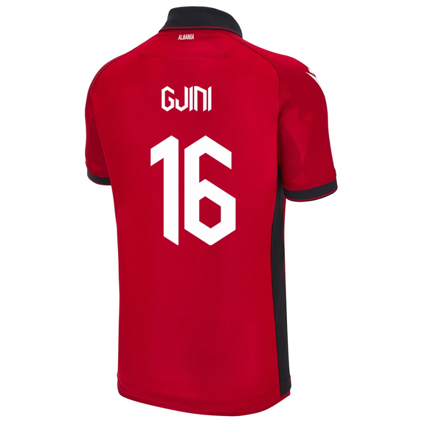 Damen Albanien Luçije Gjini #16 Rot Heimtrikot Trikot 24-26 T-Shirt Österreich