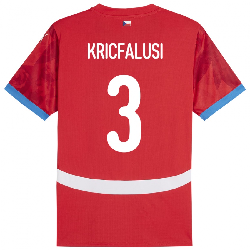 Damen Tschechien Ondrej Kricfalusi #3 Rot Heimtrikot Trikot 24-26 T-Shirt Österreich