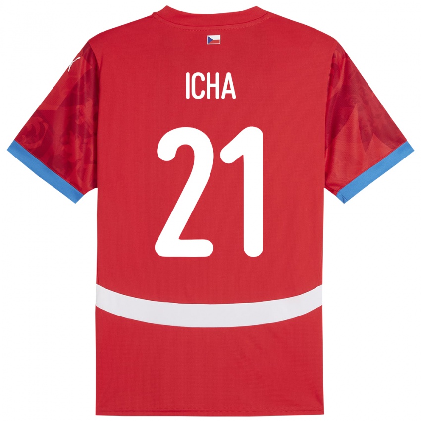 Damen Tschechien Marek Icha #21 Rot Heimtrikot Trikot 24-26 T-Shirt Österreich