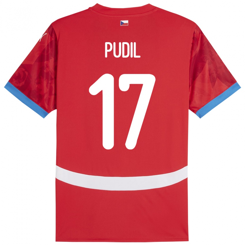 Damen Tschechien Milos Pudil #17 Rot Heimtrikot Trikot 24-26 T-Shirt Österreich