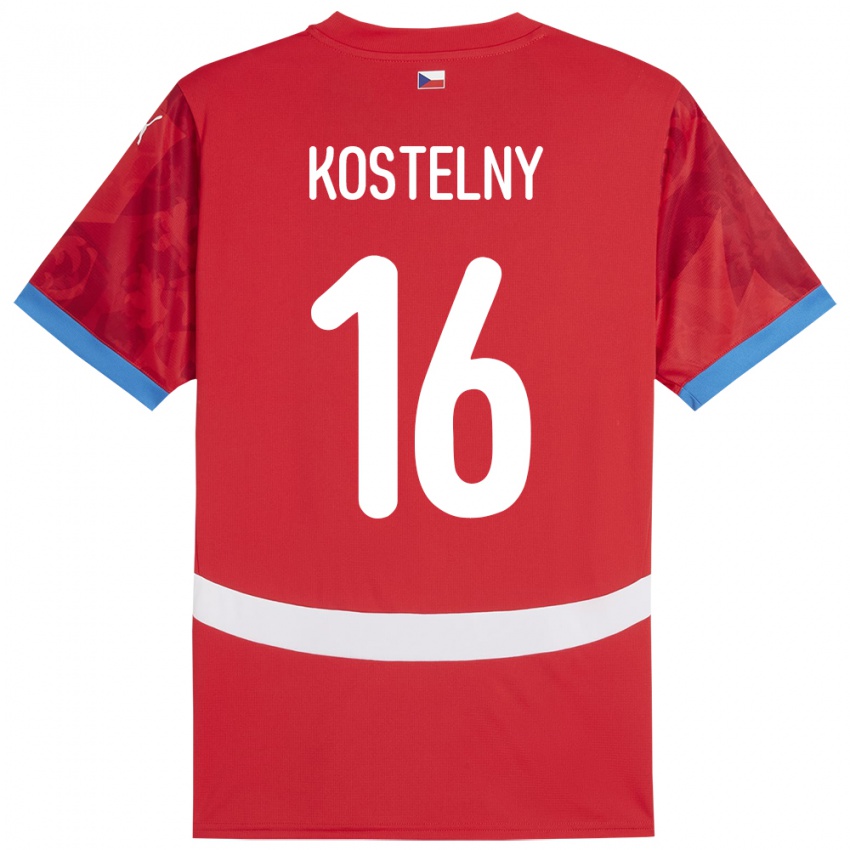 Damen Tschechien Krystof Kostelny #16 Rot Heimtrikot Trikot 24-26 T-Shirt Österreich