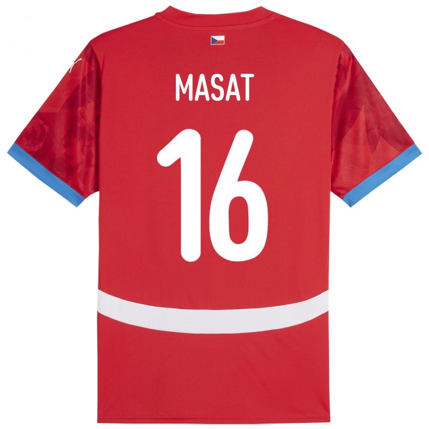 Damen Tschechien Jakub Masat #16 Rot Heimtrikot Trikot 24-26 T-Shirt Österreich