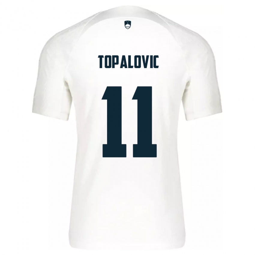 Damen Slowenien Luka Topalovic #11 Weiß Heimtrikot Trikot 24-26 T-Shirt Österreich