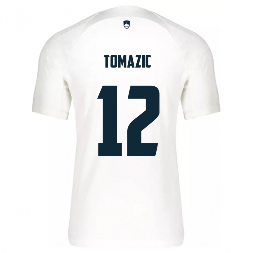Damen Slowenien Lukas Tomazic #12 Weiß Heimtrikot Trikot 24-26 T-Shirt Österreich
