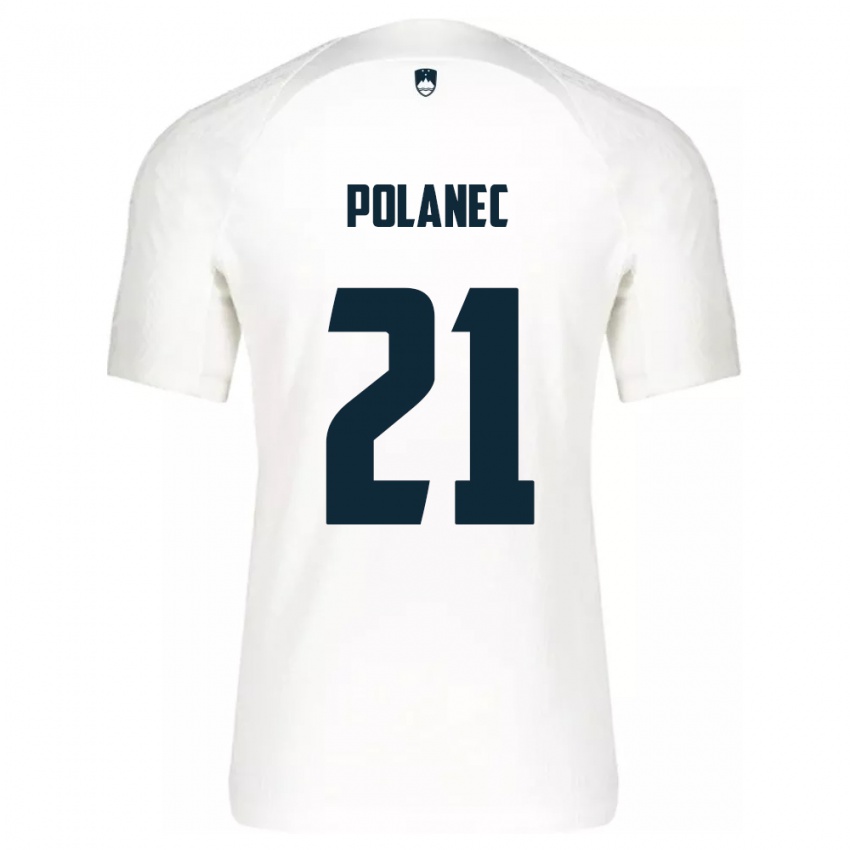 Damen Slowenien Gaj Polanec #21 Weiß Heimtrikot Trikot 24-26 T-Shirt Österreich