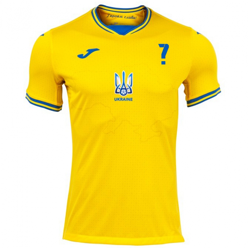 Damen Ukraine Ihren Namen #0 Gelb Heimtrikot Trikot 24-26 T-Shirt Österreich