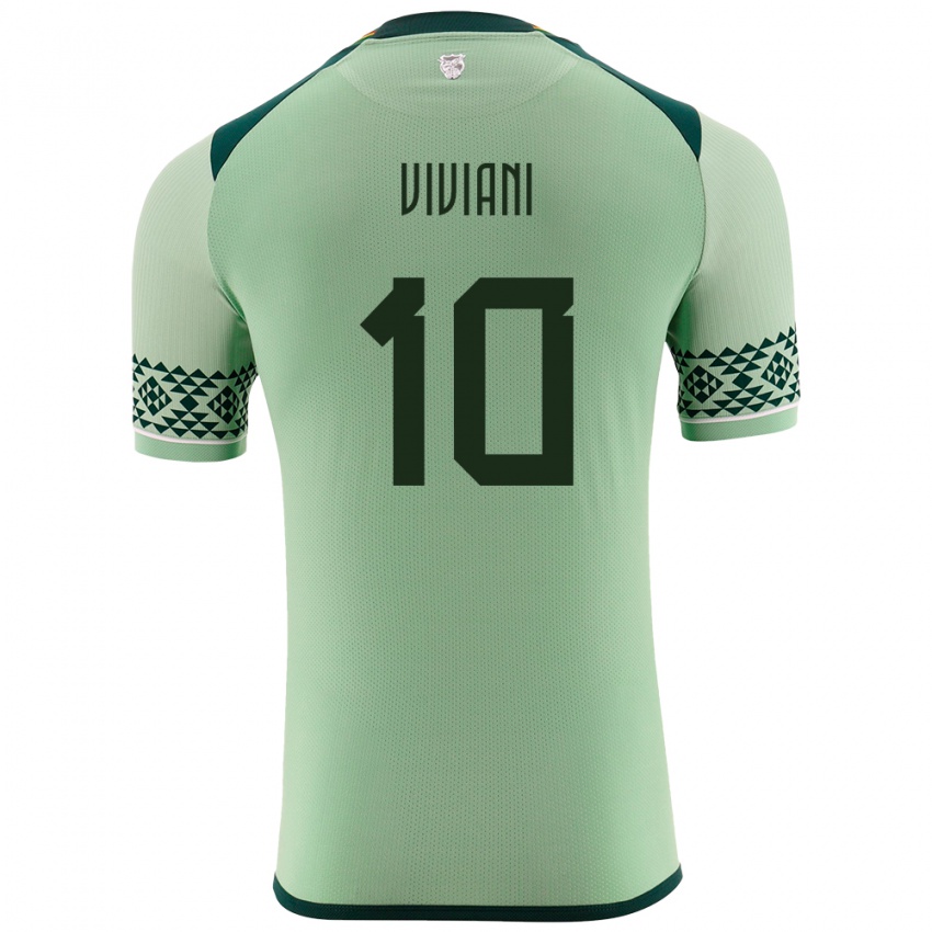 Damen Bolivien Leonardo Viviani #10 Hellgrün Heimtrikot Trikot 24-26 T-Shirt Österreich