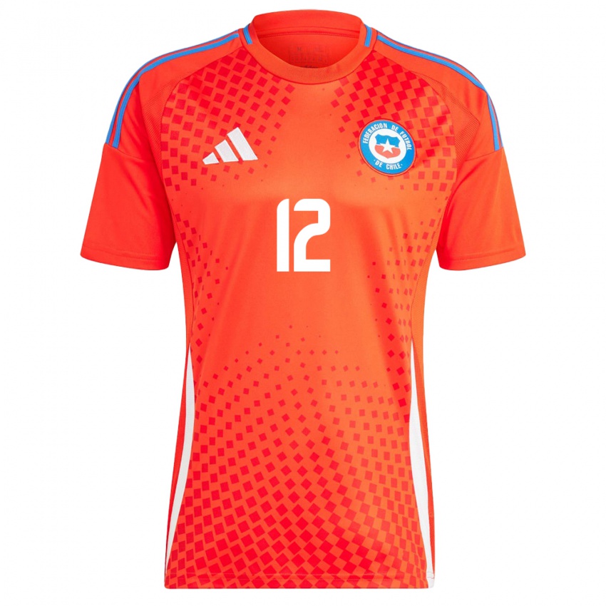 Damen Chile Christian Bravo #12 Rot Heimtrikot Trikot 24-26 T-Shirt Österreich