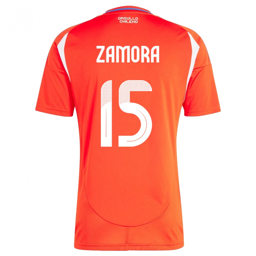 Damen Chile Daniela Zamora #15 Rot Heimtrikot Trikot 24-26 T-Shirt Österreich