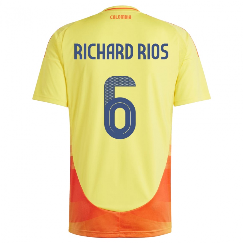 Damen Kolumbien Richard Ríos #6 Gelb Heimtrikot Trikot 24-26 T-Shirt Österreich