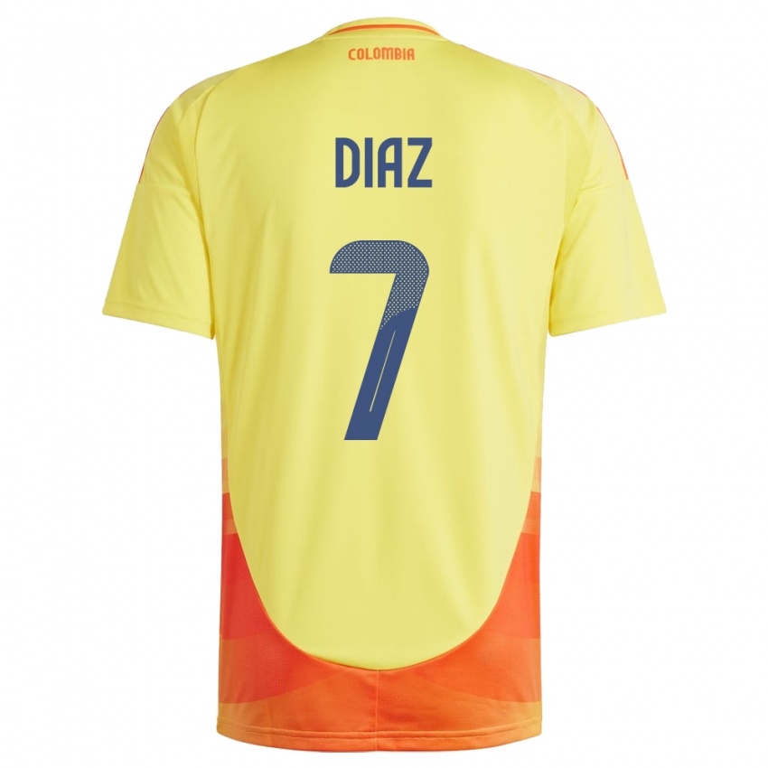 Damen Kolumbien Luis Díaz #7 Gelb Heimtrikot Trikot 24-26 T-Shirt Österreich