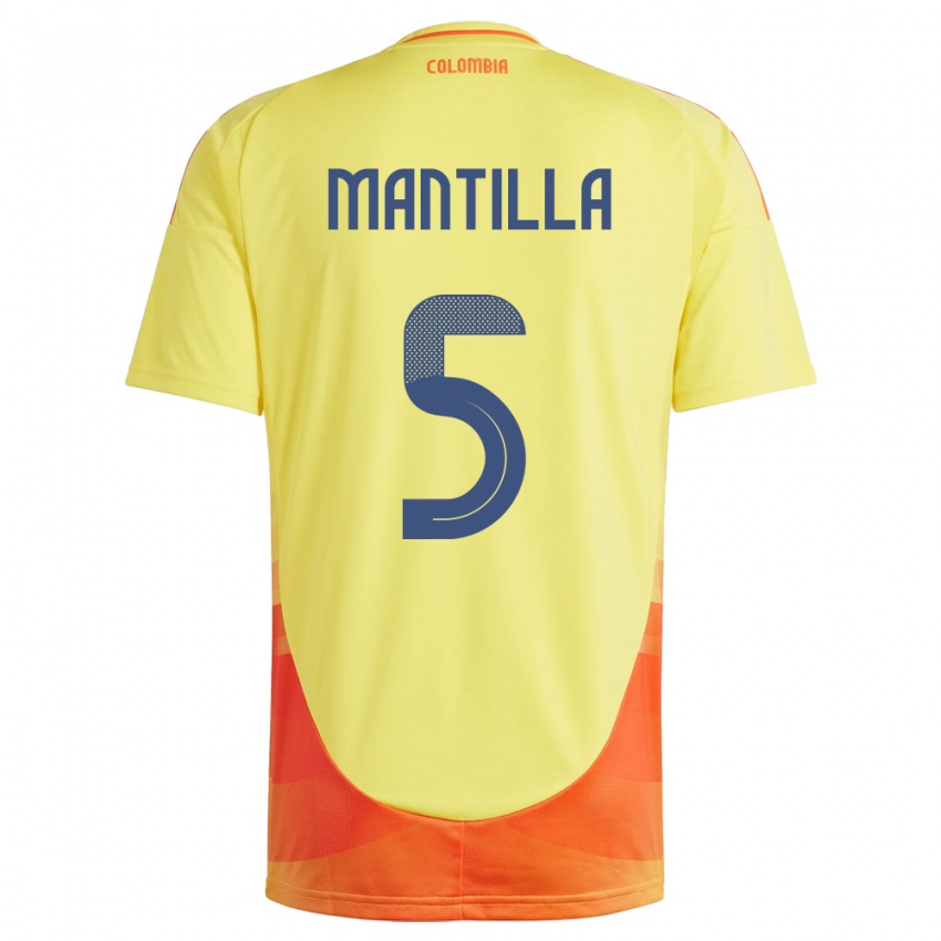 Damen Kolumbien Kevin Mantilla #5 Gelb Heimtrikot Trikot 24-26 T-Shirt Österreich