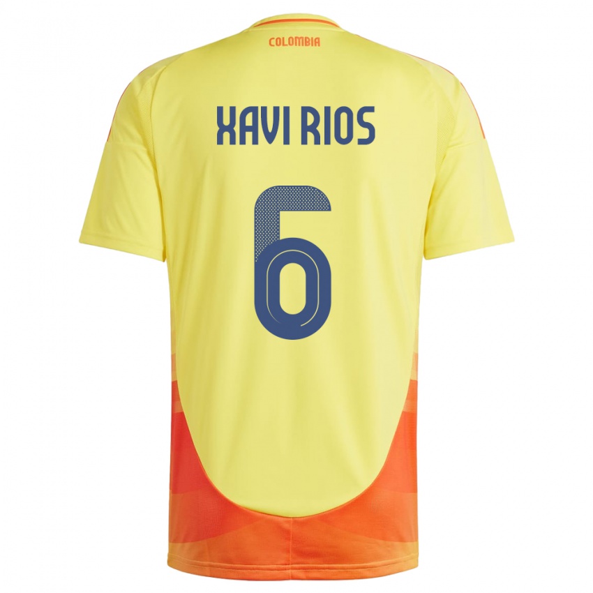 Damen Kolumbien Xavi Ríos #6 Gelb Heimtrikot Trikot 24-26 T-Shirt Österreich
