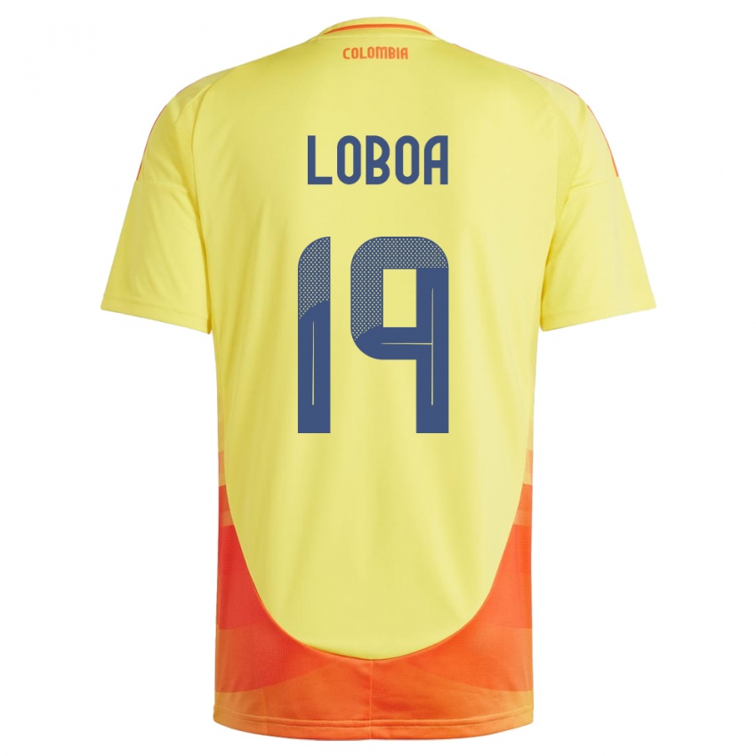 Damen Kolumbien Valerin Loboa #19 Gelb Heimtrikot Trikot 24-26 T-Shirt Österreich