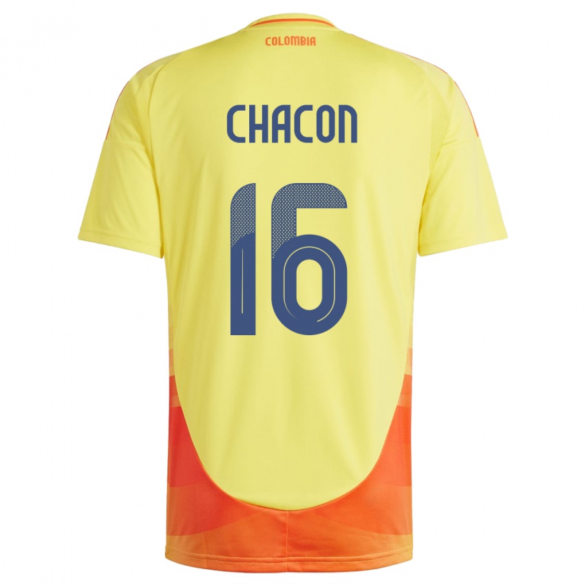 Damen Kolumbien Ivonne Chacón #16 Gelb Heimtrikot Trikot 24-26 T-Shirt Österreich