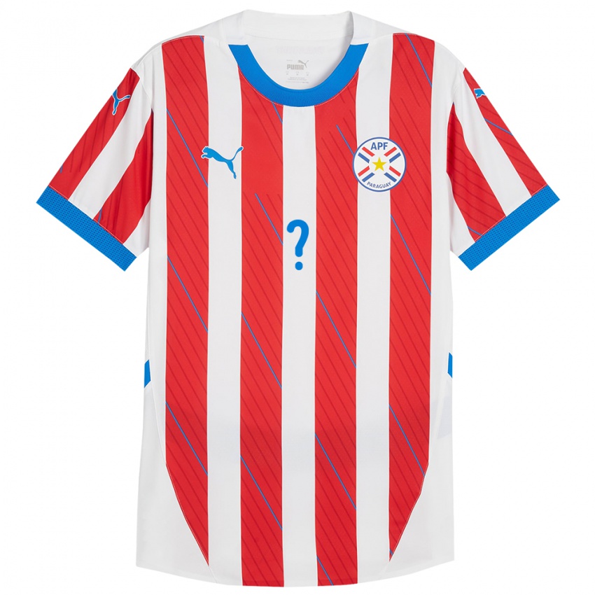 Damen Paraguay Antonio González #0 Weiß Rot Heimtrikot Trikot 24-26 T-Shirt Österreich
