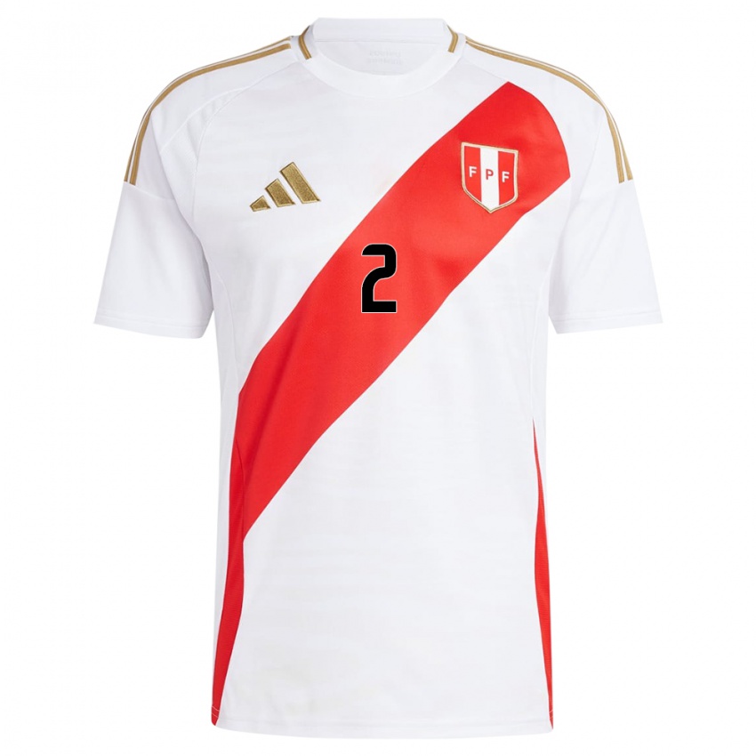 Damen Peru Luis Abram #2 Weiß Heimtrikot Trikot 24-26 T-Shirt Österreich