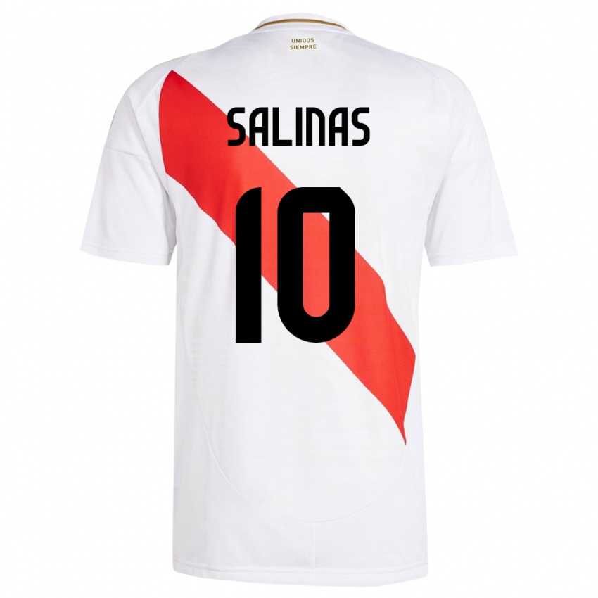 Damen Peru Thiago Salinas #10 Weiß Heimtrikot Trikot 24-26 T-Shirt Österreich