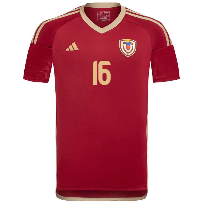 Damen Venezuela Floriangel Apóstol #16 Burgund Heimtrikot Trikot 24-26 T-Shirt Österreich