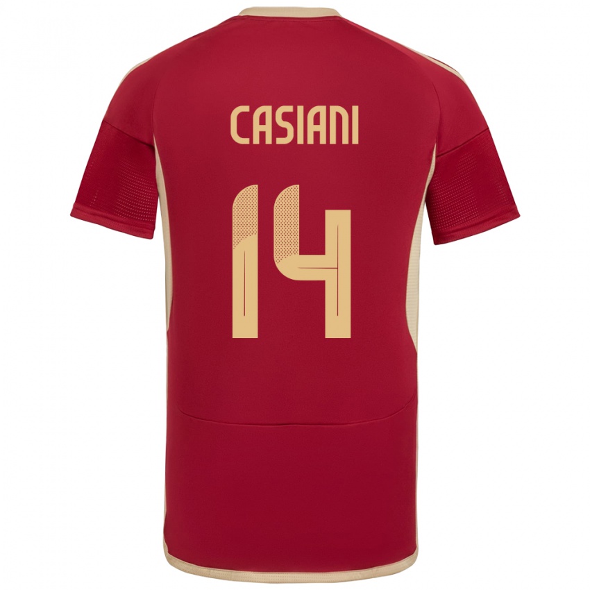 Damen Venezuela Luis Casiani #14 Burgund Heimtrikot Trikot 24-26 T-Shirt Österreich