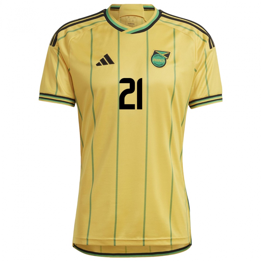 Damen Jamaika Joshua Grant #21 Gelb Heimtrikot Trikot 24-26 T-Shirt Österreich