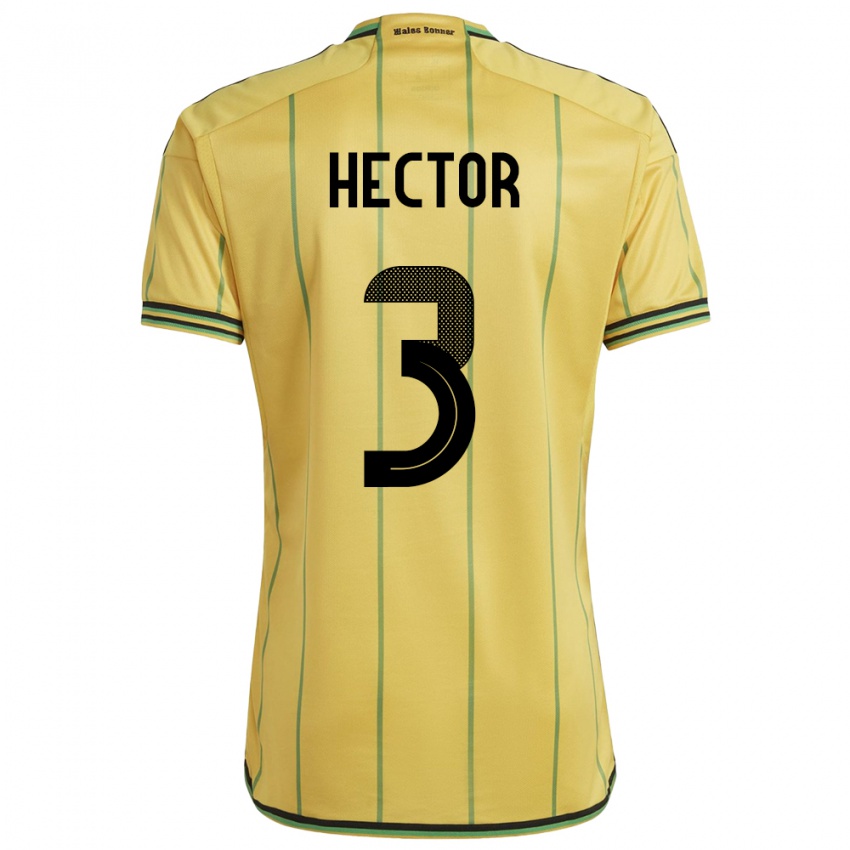 Damen Jamaika Michael Hector #3 Gelb Heimtrikot Trikot 24-26 T-Shirt Österreich
