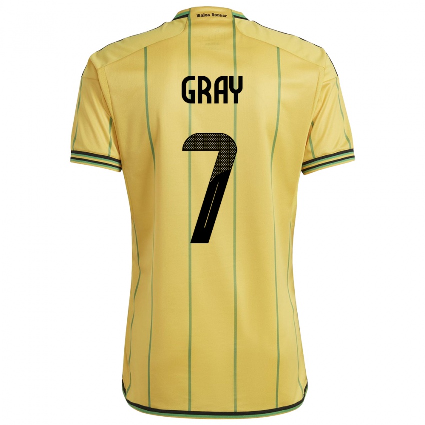Damen Jamaika Demarai Gray #7 Gelb Heimtrikot Trikot 24-26 T-Shirt Österreich