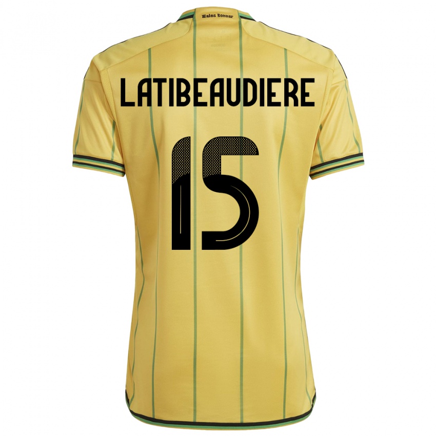 Damen Jamaika Joel Latibeaudiere #15 Gelb Heimtrikot Trikot 24-26 T-Shirt Österreich