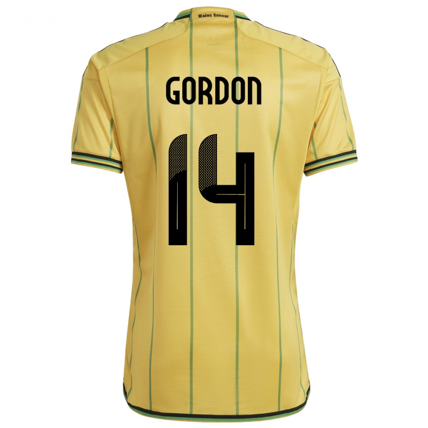 Damen Jamaika Ashton Gordon #14 Gelb Heimtrikot Trikot 24-26 T-Shirt Österreich