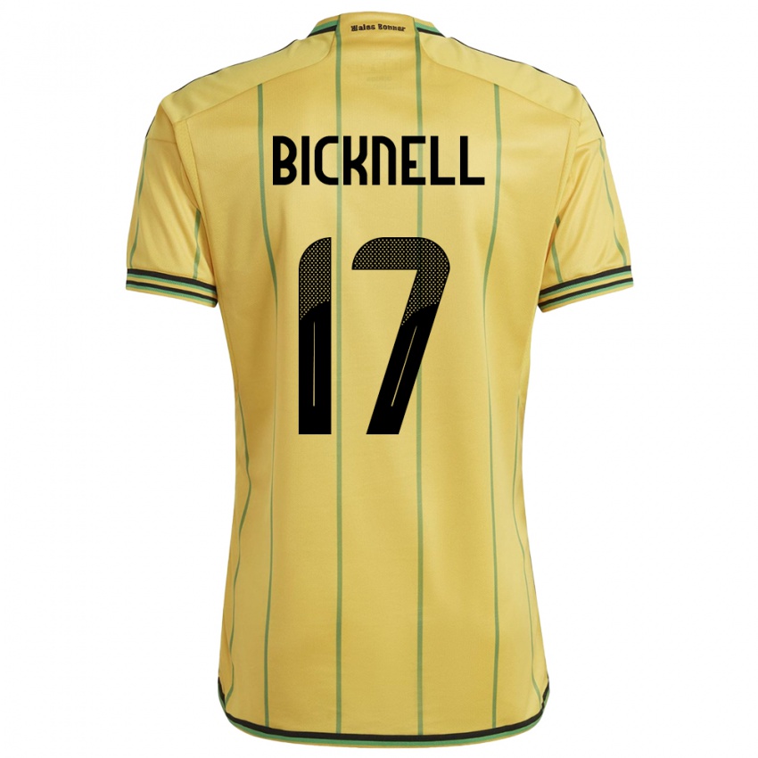 Damen Jamaika Alexander Bicknell #17 Gelb Heimtrikot Trikot 24-26 T-Shirt Österreich