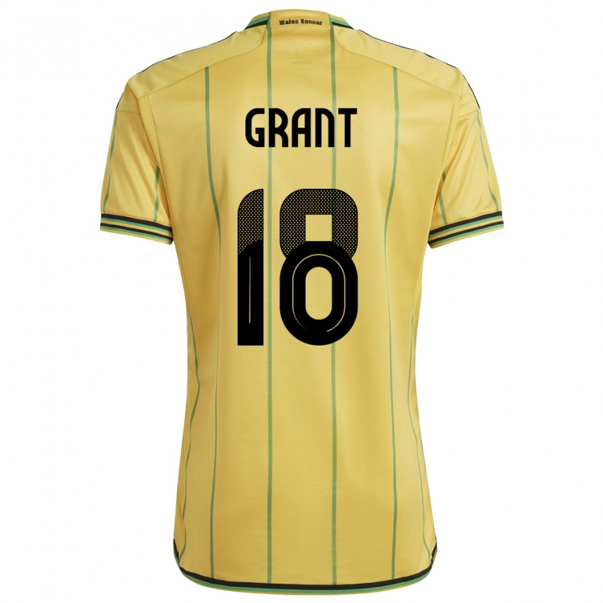 Damen Jamaika George Grant #18 Gelb Heimtrikot Trikot 24-26 T-Shirt Österreich