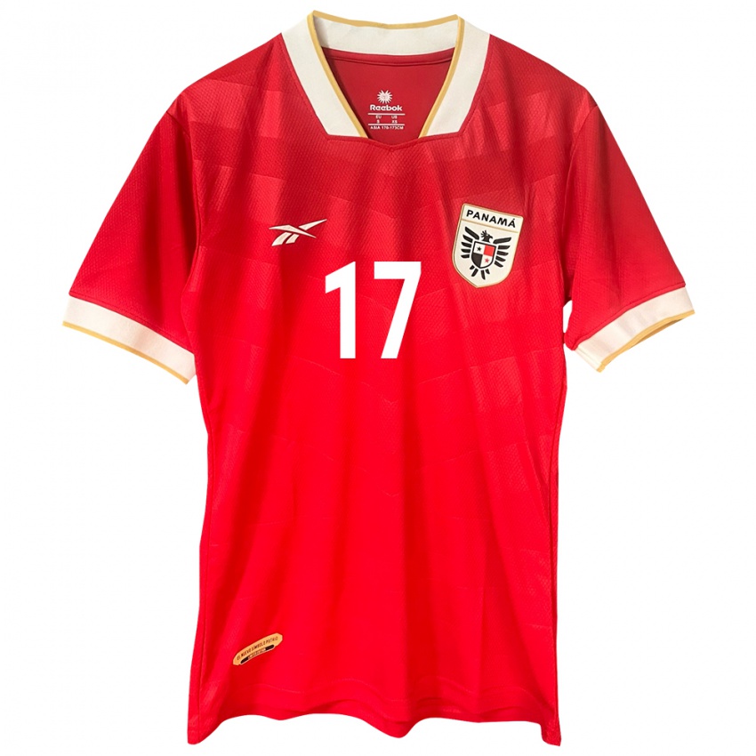 Damen Panama Luis Gaitán #17 Rot Heimtrikot Trikot 24-26 T-Shirt Österreich