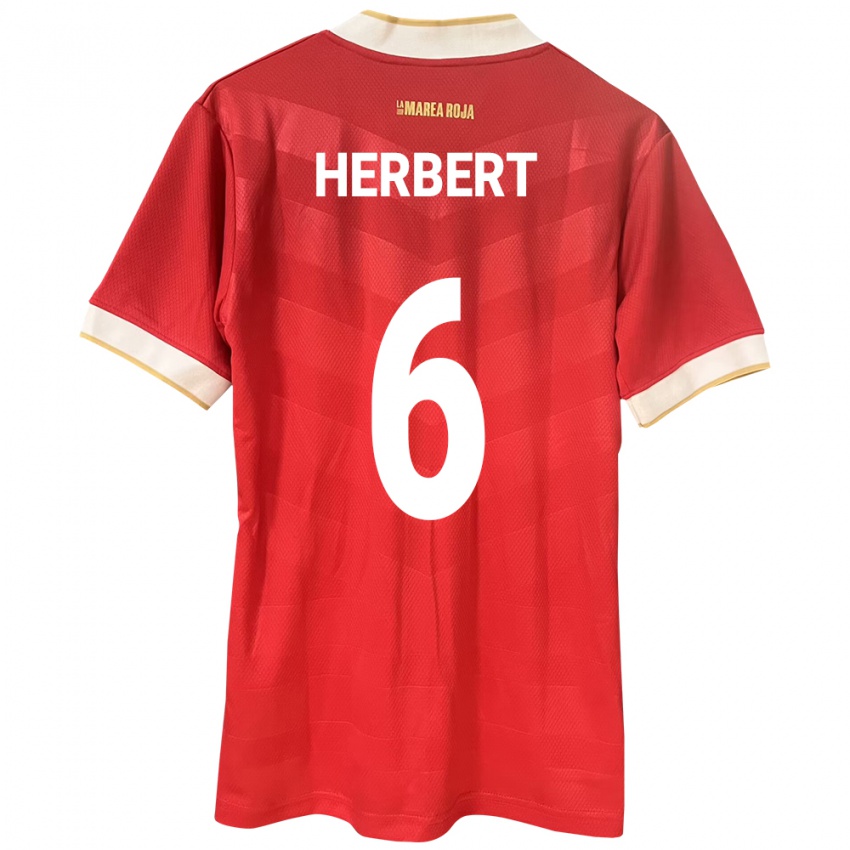 Damen Panama Giovany Herbert #6 Rot Heimtrikot Trikot 24-26 T-Shirt Österreich
