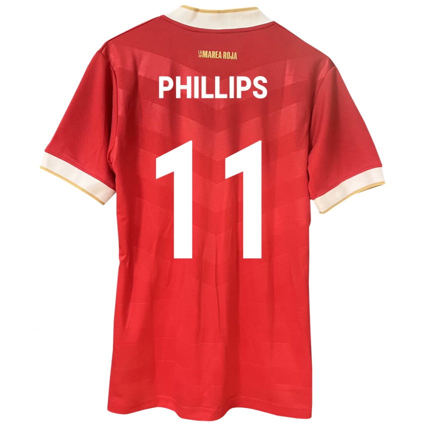 Damen Panama Ricardo Phillips #11 Rot Heimtrikot Trikot 24-26 T-Shirt Österreich