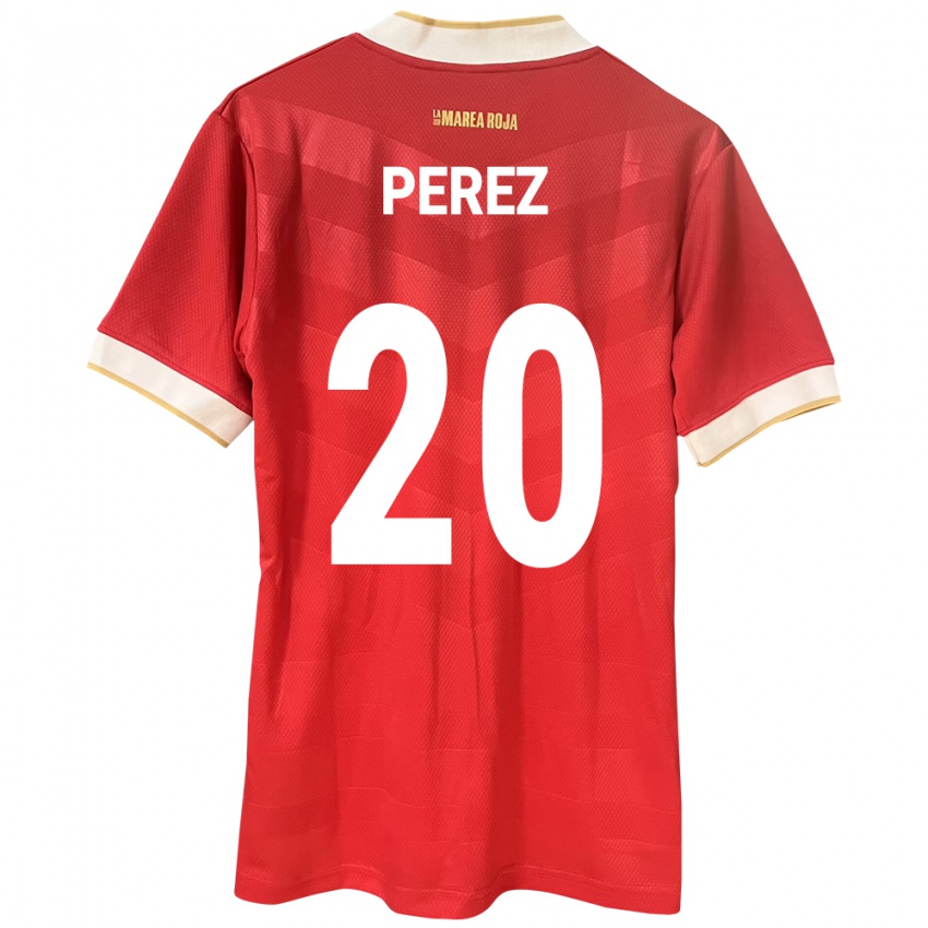 Damen Panama Blas Pérez #20 Rot Heimtrikot Trikot 24-26 T-Shirt Österreich