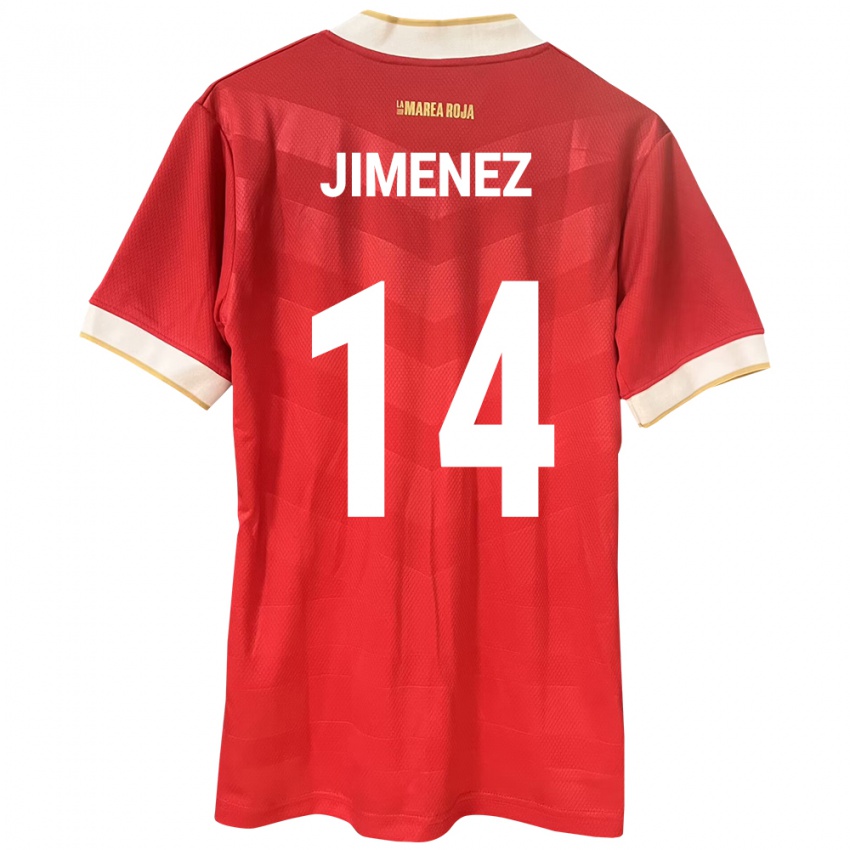 Damen Panama Juan Jiménez #14 Rot Heimtrikot Trikot 24-26 T-Shirt Österreich