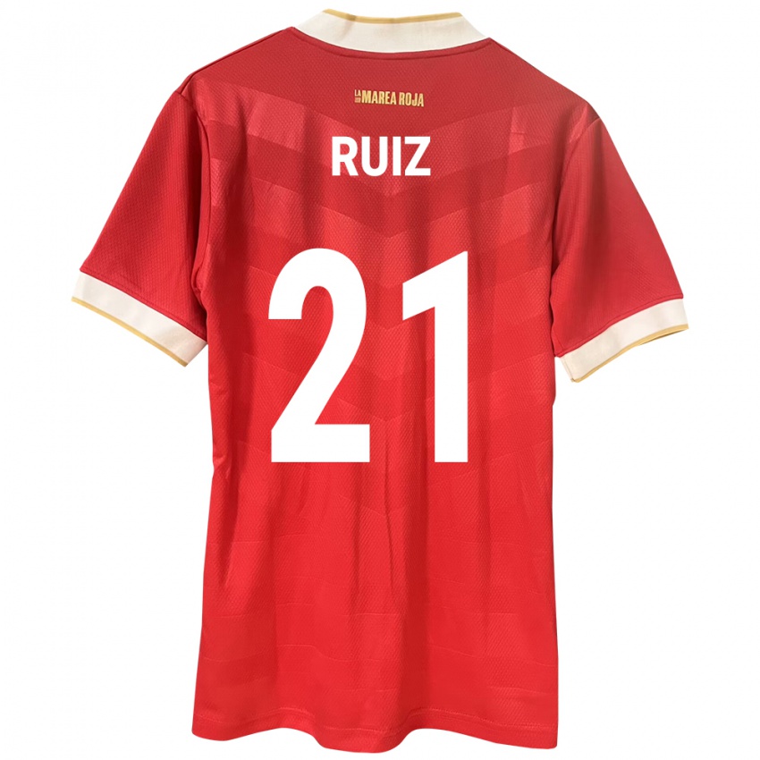 Damen Panama Alberto Ruiz #21 Rot Heimtrikot Trikot 24-26 T-Shirt Österreich
