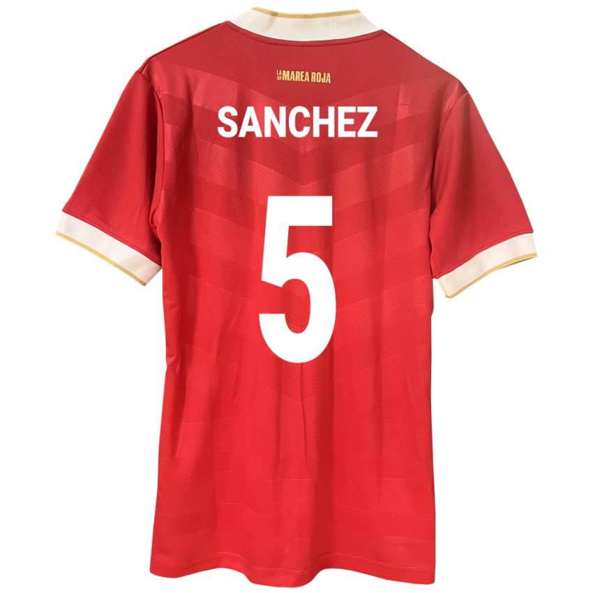 Damen Panama Leydis Sánchez #5 Rot Heimtrikot Trikot 24-26 T-Shirt Österreich