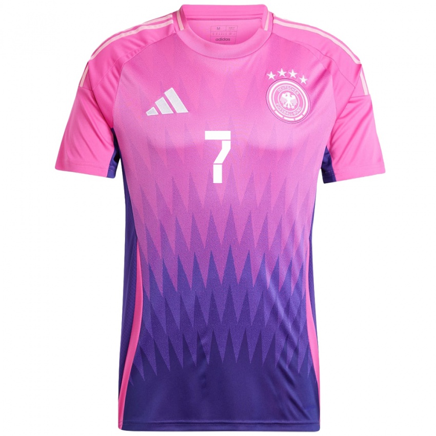 Damen Deutschland Ansgar Knauff #7 Pink Lila Auswärtstrikot Trikot 24-26 T-Shirt Österreich