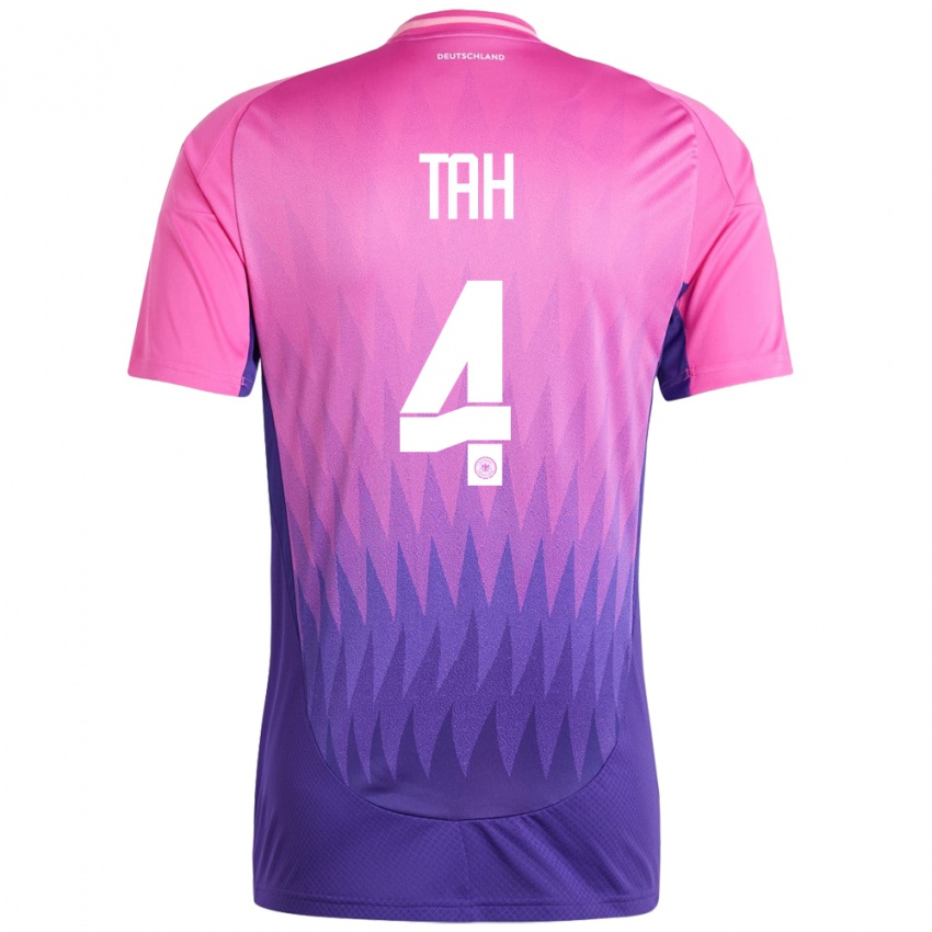 Damen Deutschland Jonathan Tah #4 Pink Lila Auswärtstrikot Trikot 24-26 T-Shirt Österreich