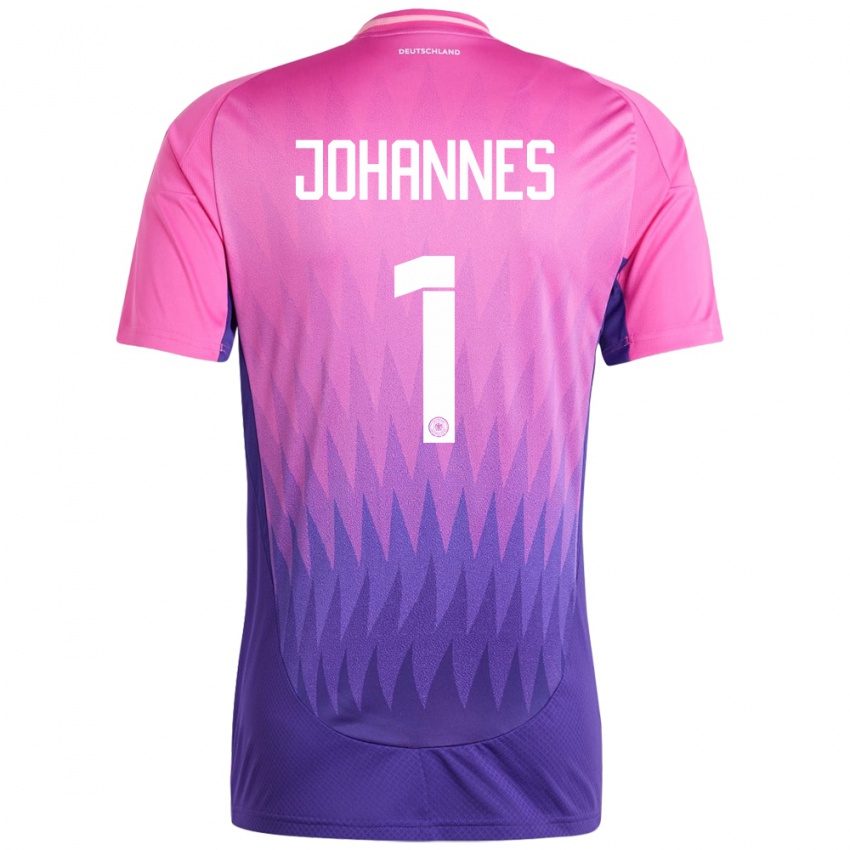 Damen Deutschland Stina Johannes #1 Pink Lila Auswärtstrikot Trikot 24-26 T-Shirt Österreich