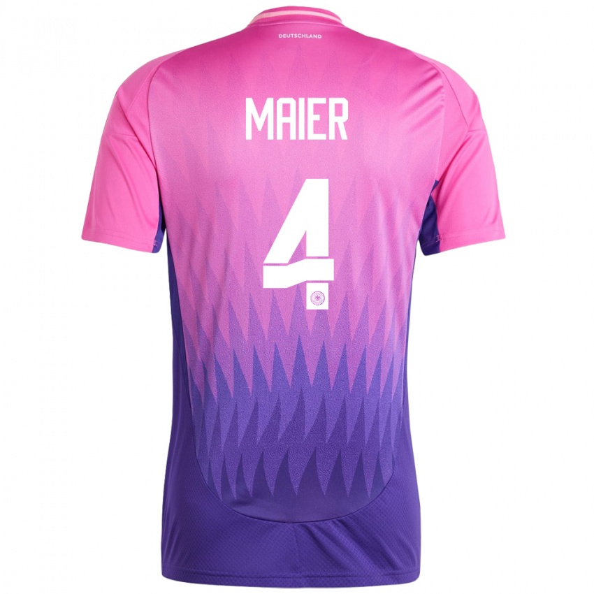 Damen Deutschland Leonie Maier #4 Pink Lila Auswärtstrikot Trikot 24-26 T-Shirt Österreich