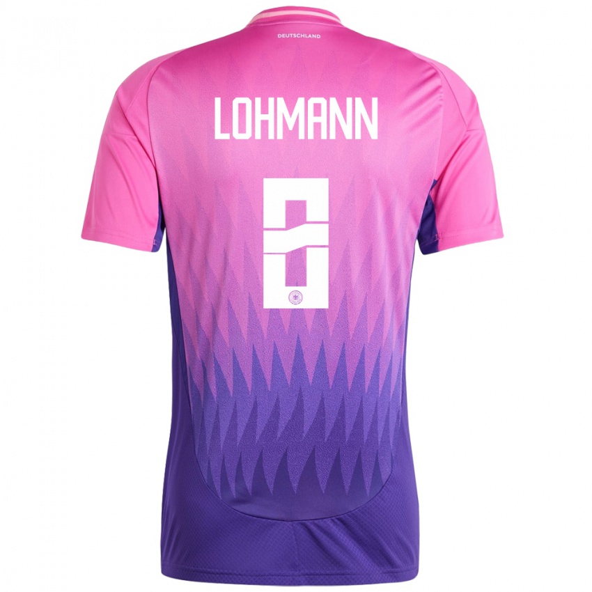 Damen Deutschland Sydney Lohmann #8 Pink Lila Auswärtstrikot Trikot 24-26 T-Shirt Österreich