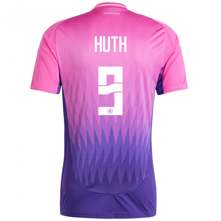 Damen Deutschland Svenja Huth #9 Pink Lila Auswärtstrikot Trikot 24-26 T-Shirt Österreich