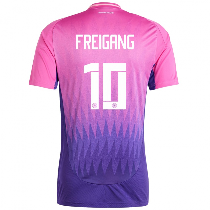 Damen Deutschland Laura Freigang #10 Pink Lila Auswärtstrikot Trikot 24-26 T-Shirt Österreich