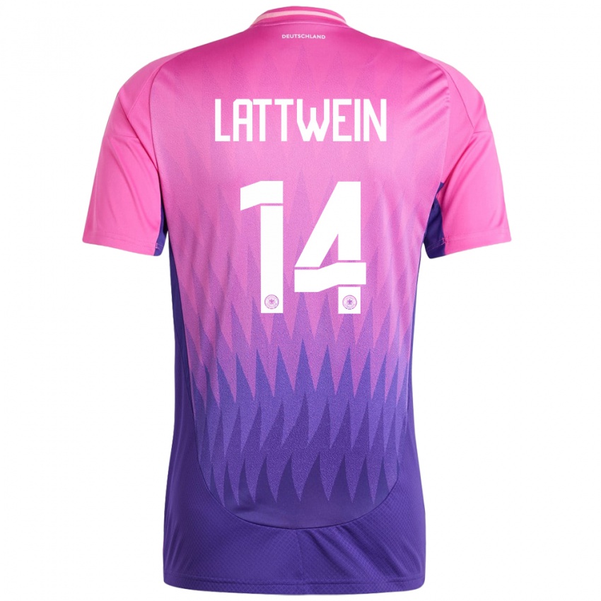Damen Deutschland Lena Lattwein #14 Pink Lila Auswärtstrikot Trikot 24-26 T-Shirt Österreich