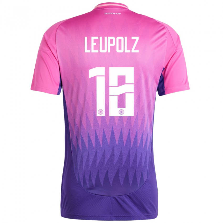 Damen Deutschland Melanie Leupolz #18 Pink Lila Auswärtstrikot Trikot 24-26 T-Shirt Österreich