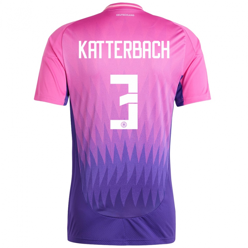 Damen Deutschland Noah Katterbach #3 Pink Lila Auswärtstrikot Trikot 24-26 T-Shirt Österreich