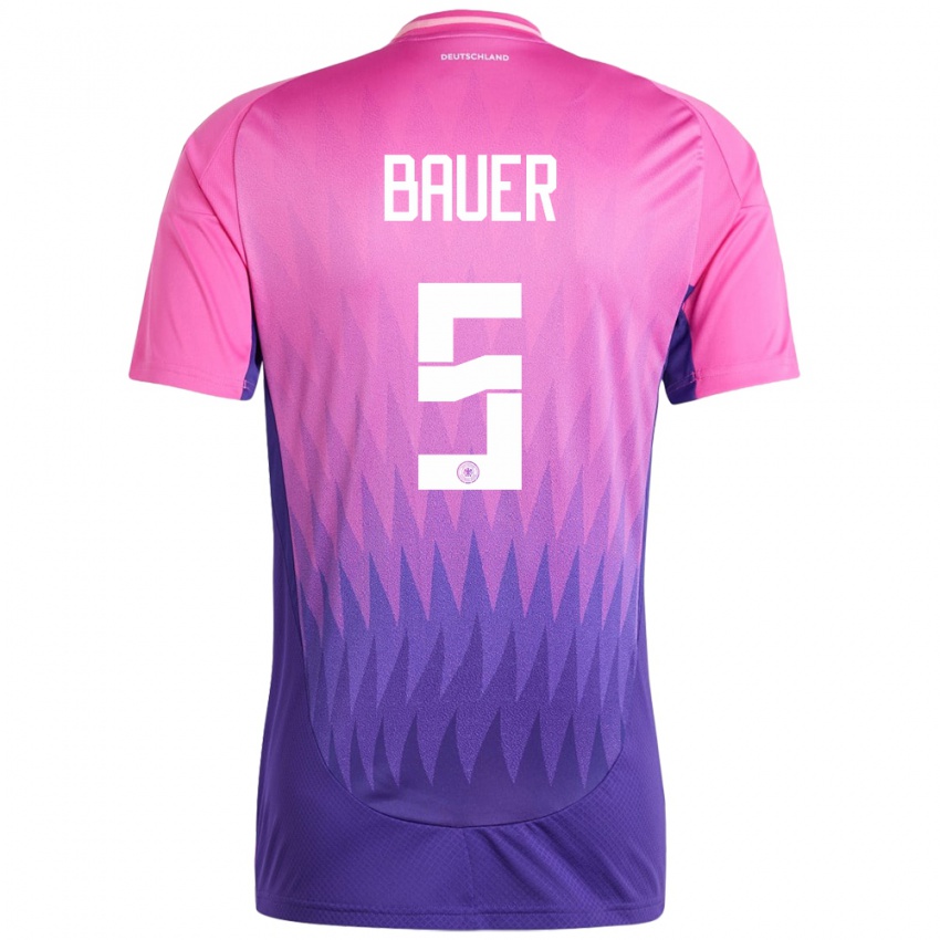 Damen Deutschland Maximilian Bauer #5 Pink Lila Auswärtstrikot Trikot 24-26 T-Shirt Österreich